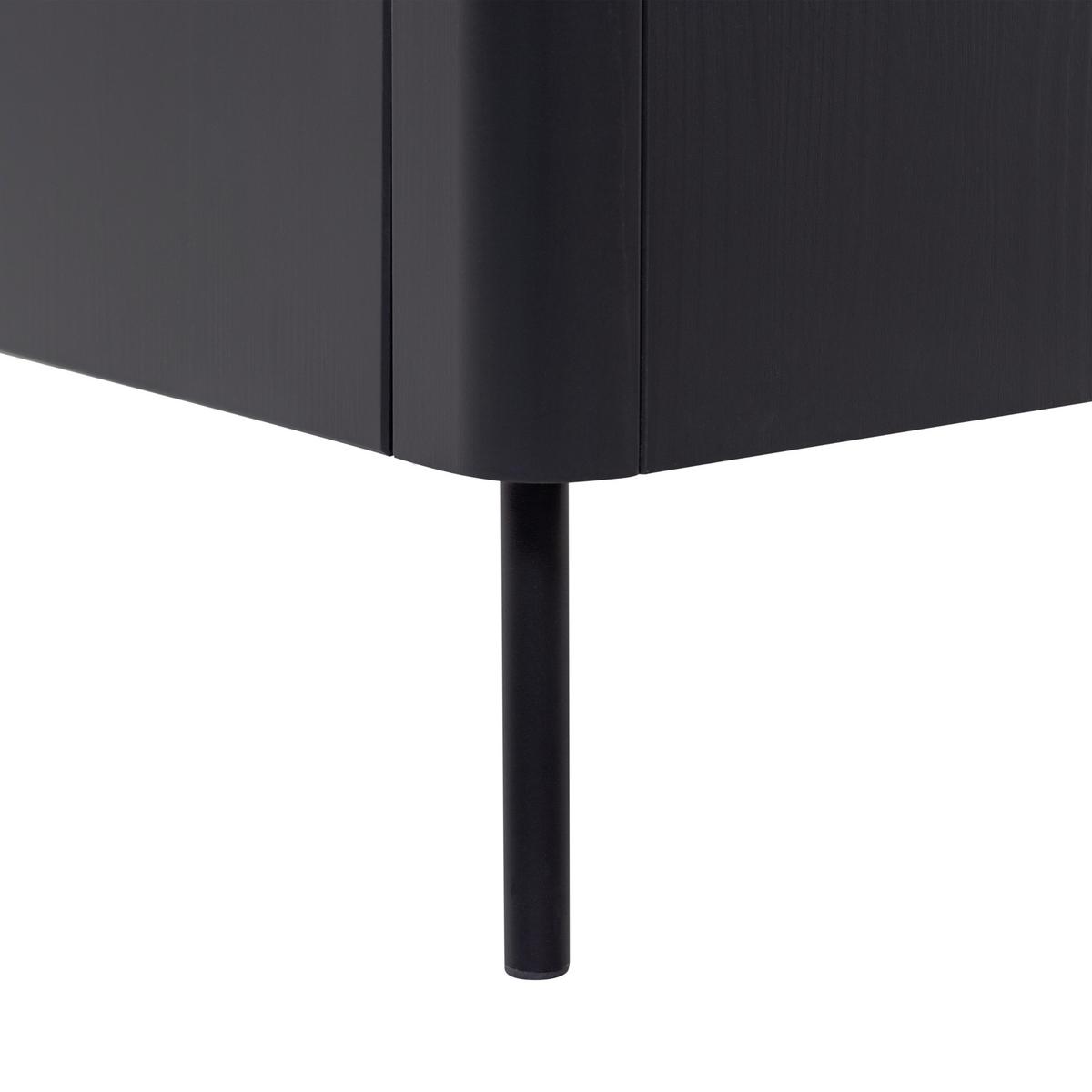 LOWBOARD Gunnar Schwarz B: 200cm - Schwarz, Design, Holz/Metall (200/56/44cm) - Livetastic
