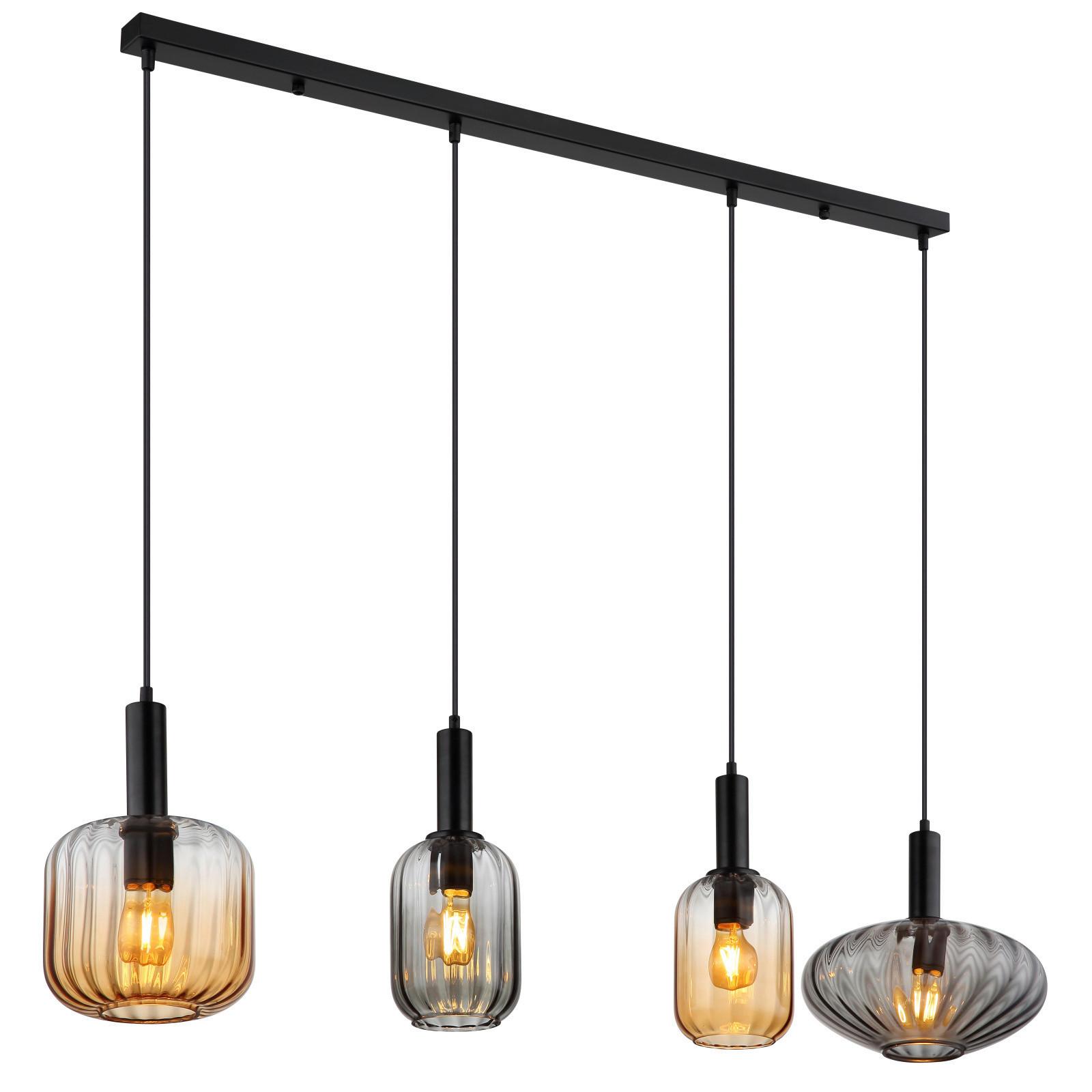 HÄNGELEUCHTE 15719-4 VALLETTA - Trend, Glas/Kunststoff (127/30/150cm) - Globo