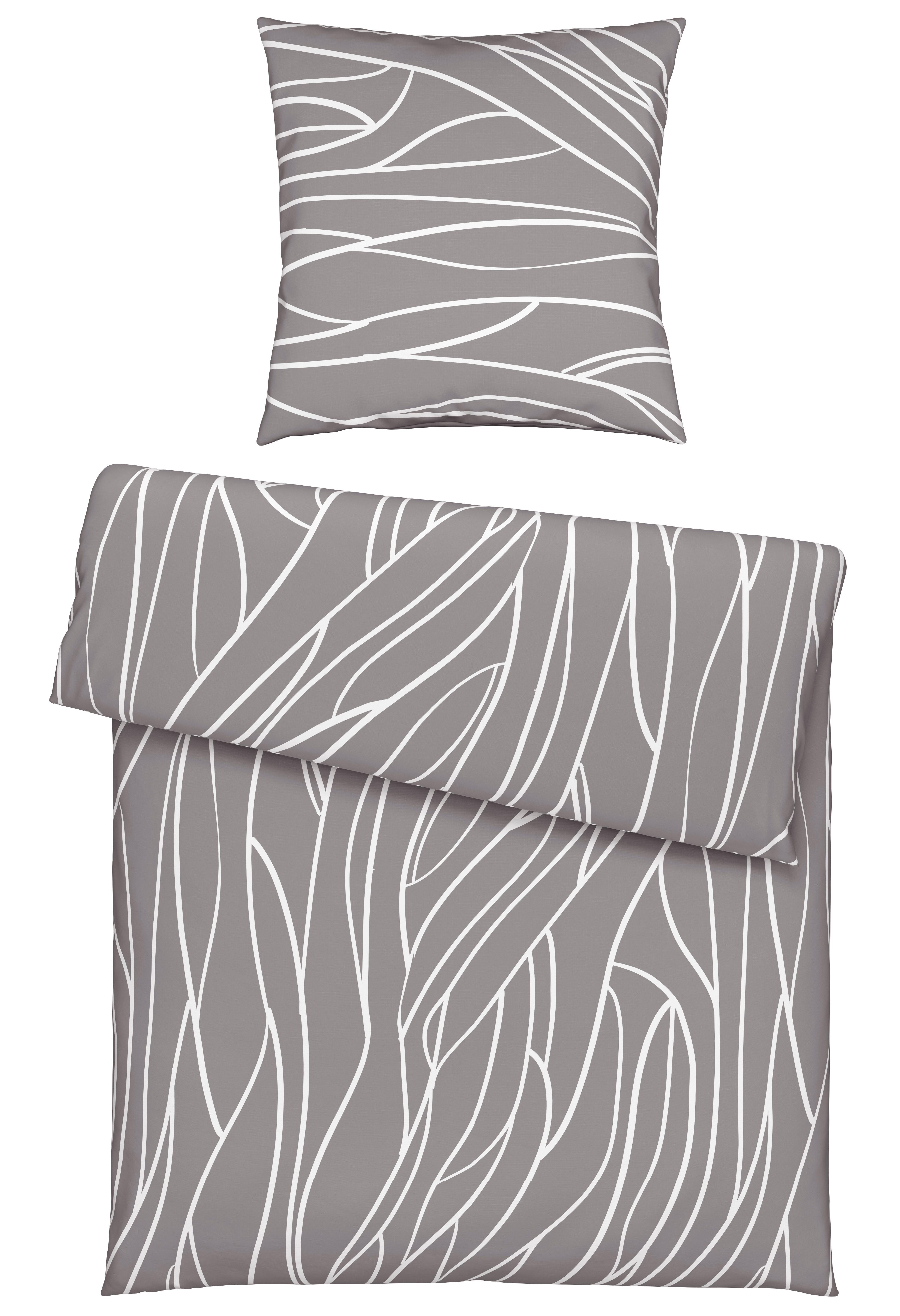 Bettwäsche Juliane XL Grau ca. 155x220cm - Grau, KONVENTIONELL, Textil (155/220cm) - Mömax