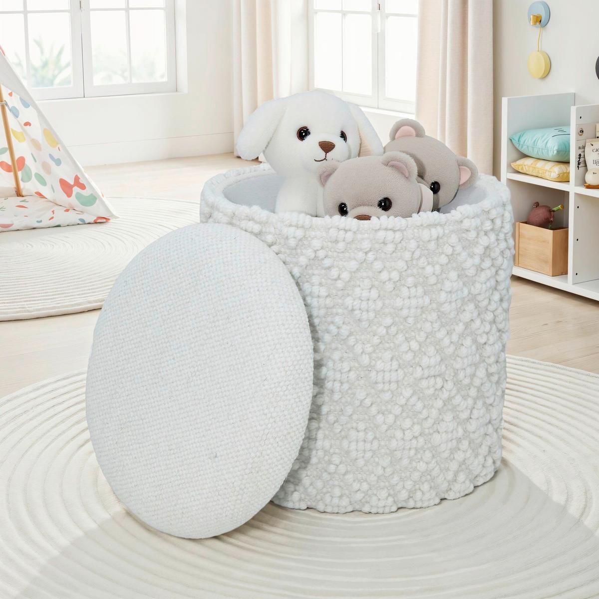 HOCKER WL7.420 - Weiss, Basics, Textil (40/45/40cm) - Livetastic
