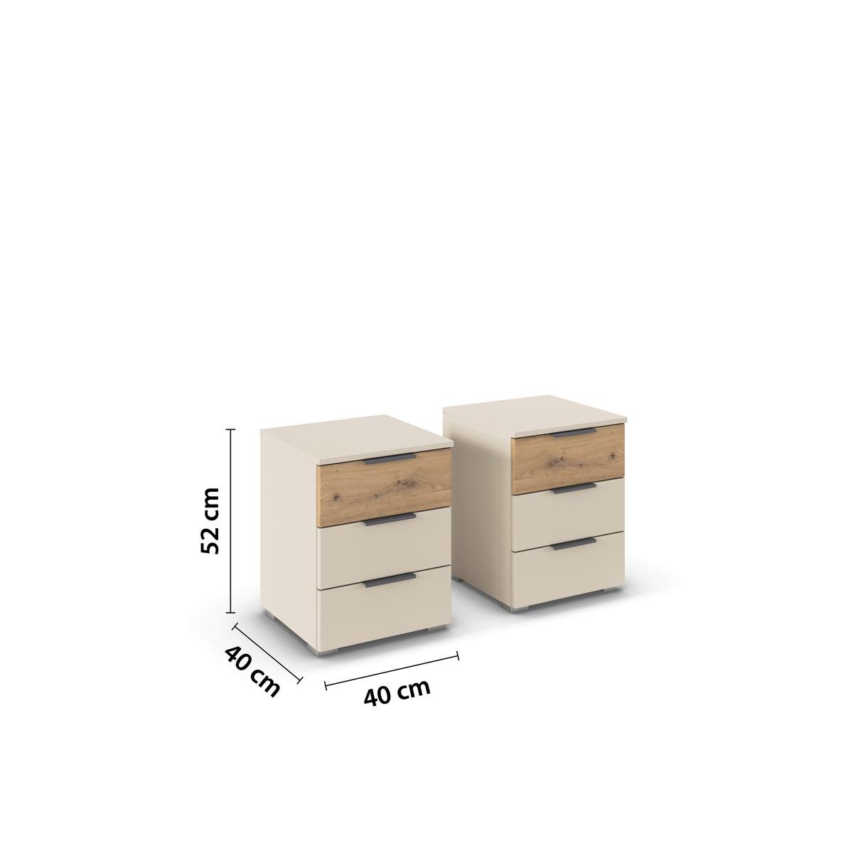 Set Noćnih Ormarića Ellmau - bijela/hrast Artisan, Konvencionalno, drvni materijal/metal (40/52cm) - Premium Living