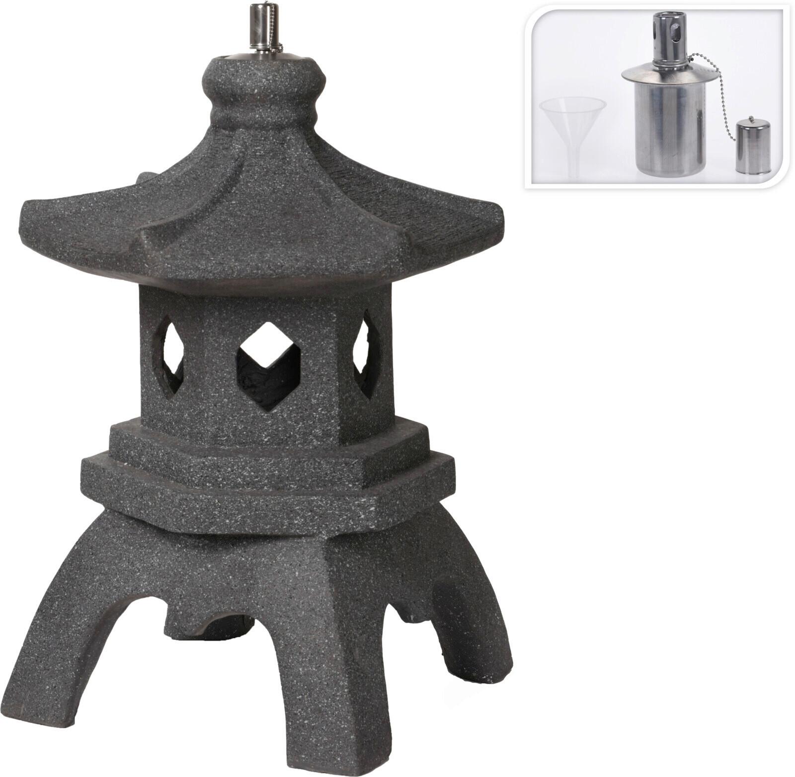 Olajlámpa Pagoda - természetes anyagok (45/41/63cm)