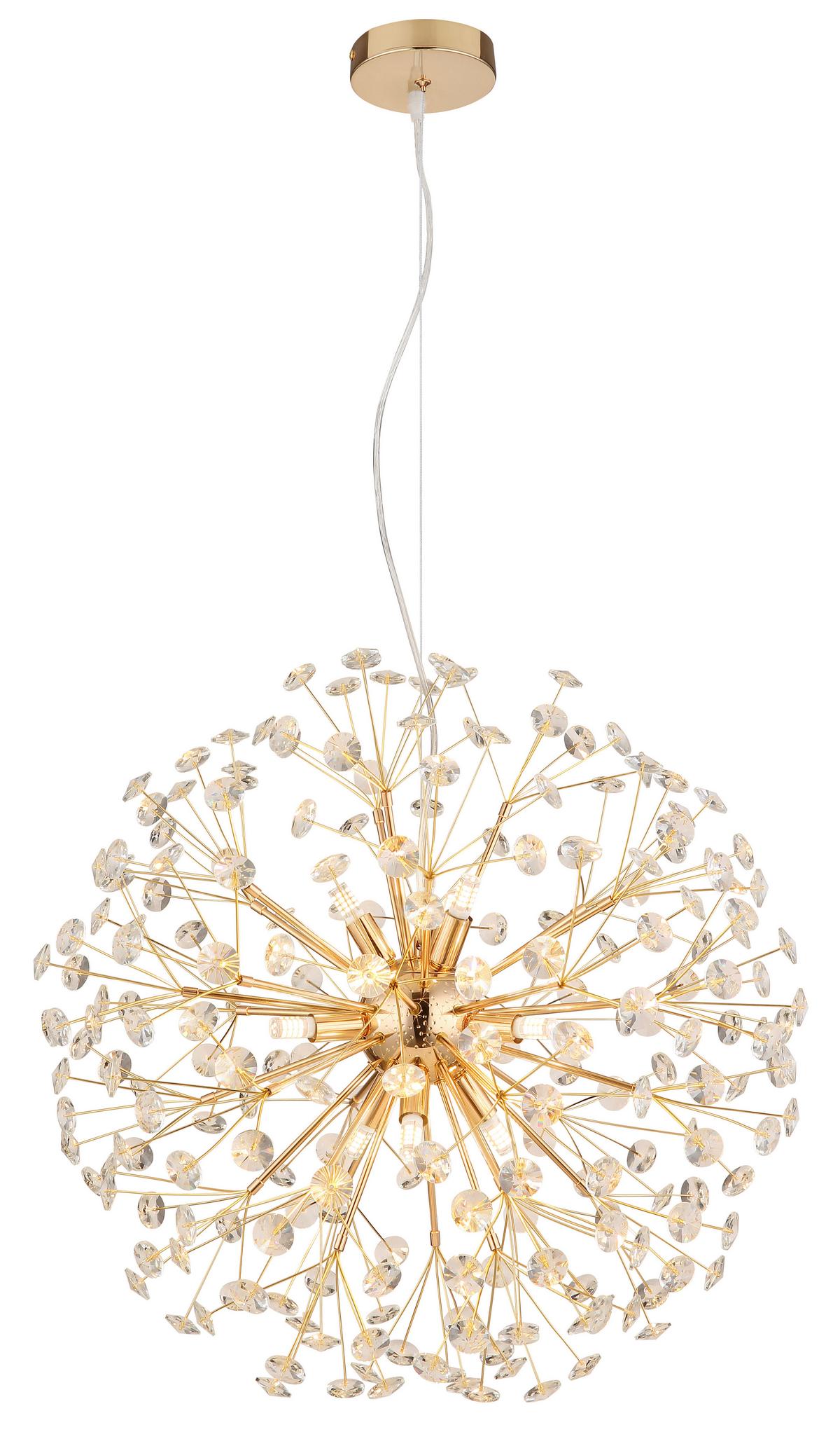 KRISTALL-HÄNGELEUCHTE 64135H2 KATRINA - Klar/Transparent, Lifestyle, Glas/Kunststoff (60/150cm) - Globo