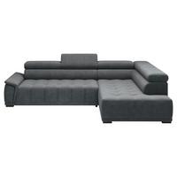 Ecksofa Anthrazit - Anthrazit/Schwarz, Modern, Kunststoff/Textil (283/206cm) - Premium Living