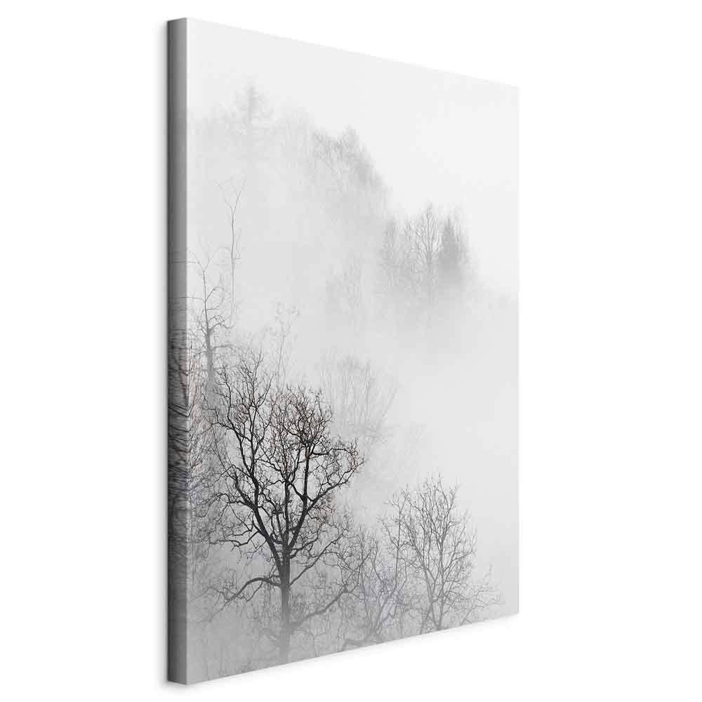 Slika Na Platnu Trees In The Fog - temno siva/siva, Basics, tekstil/leseni material (40/60/1.2cm) - artgeist