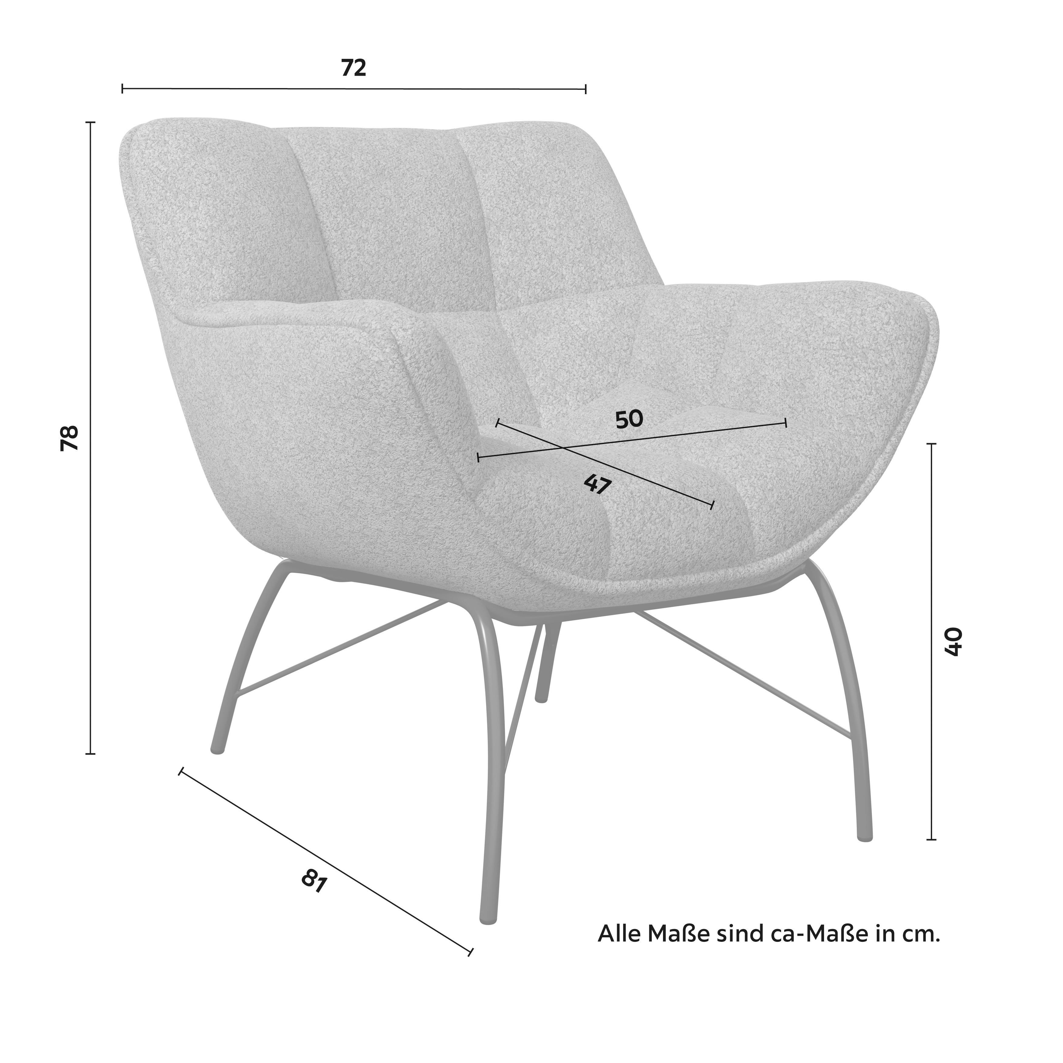 FÅTÖLJ ROBIN - brun/svart, Modern, metall/textil (72/78/81cm) - Bessagi Home