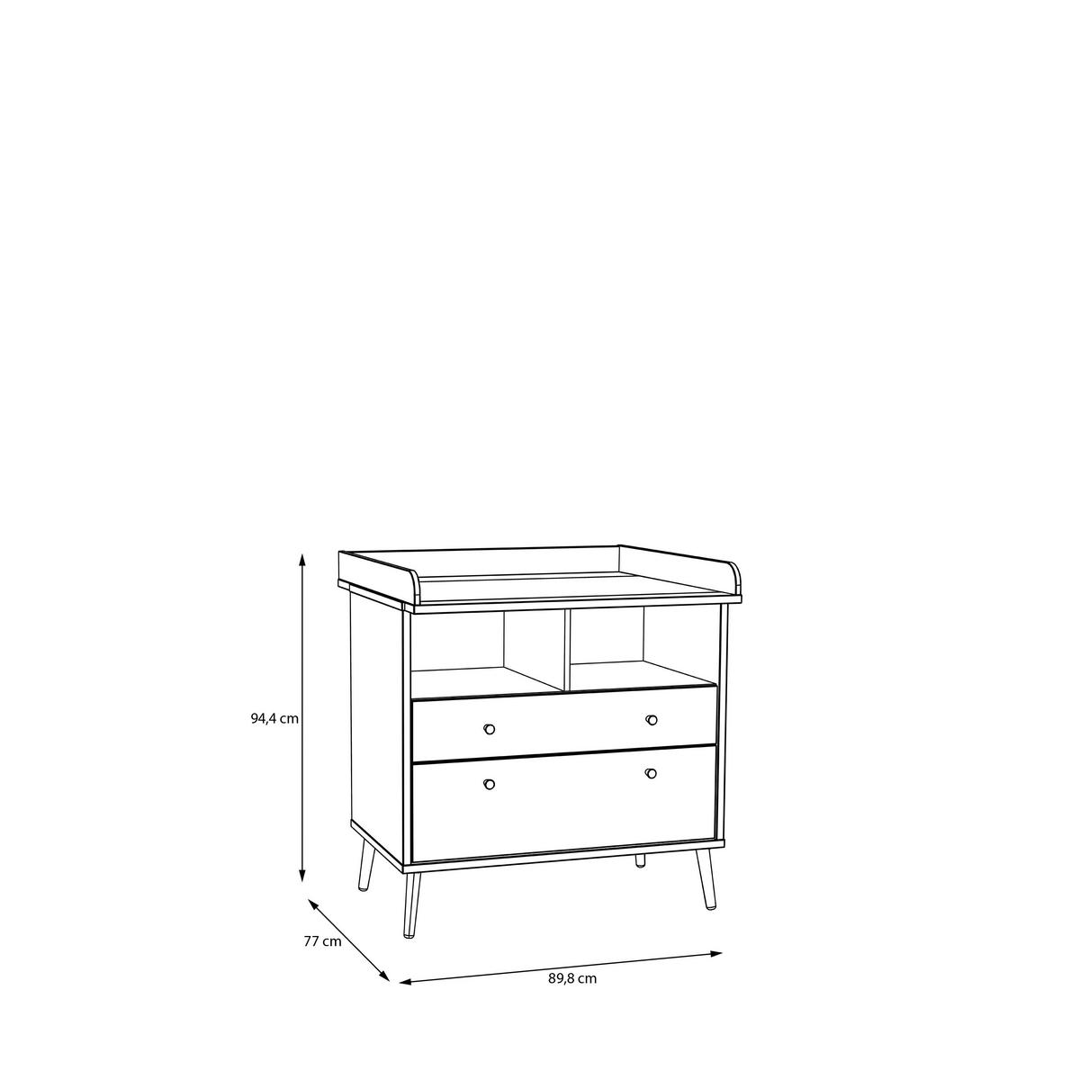 Komoda Za Previjanje Whenua - boje hrasta/boje kadulje, Konvencionalno, drvni materijal (89,8/94,4/77cm) - Mömax