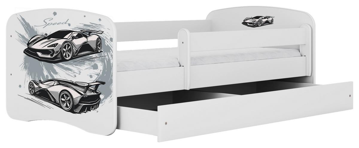 Otroška Postelja Babydreams, Bela, 80x160cm - bela/barve breze, Moderno, tekstil/leseni material (80/160cm) - MID.YOU