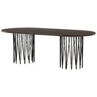 ESSTISCH STONE - Dunkelbraun/Schwarz, Design, Holz/Metall (220/100/74cm) - Livetastic