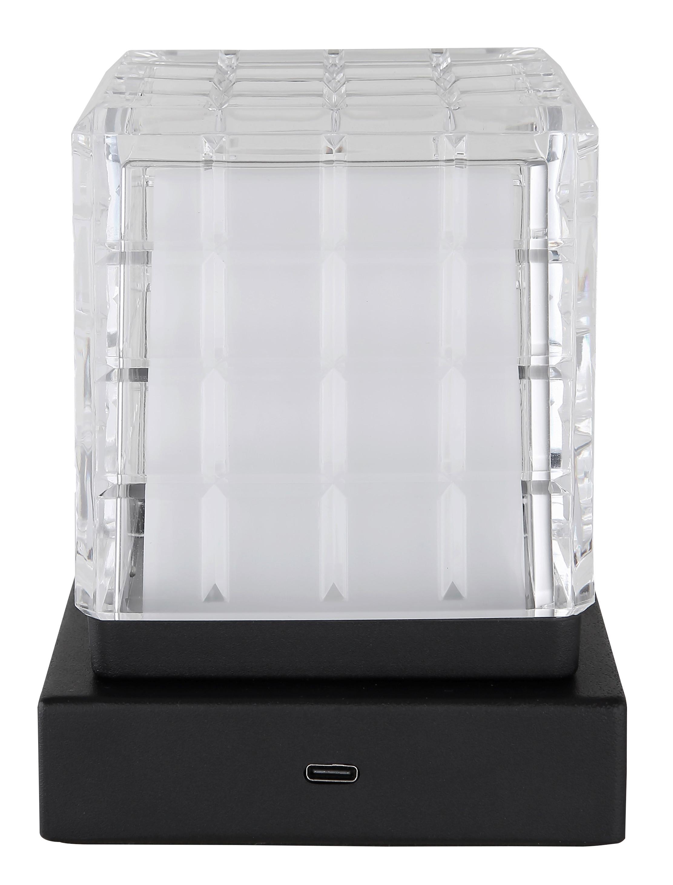 Namizna Svetilka Za Polnjenje 21009s - črna/prozorno, Trend, kovina/umetna masa (10/10/10cm) - Globo