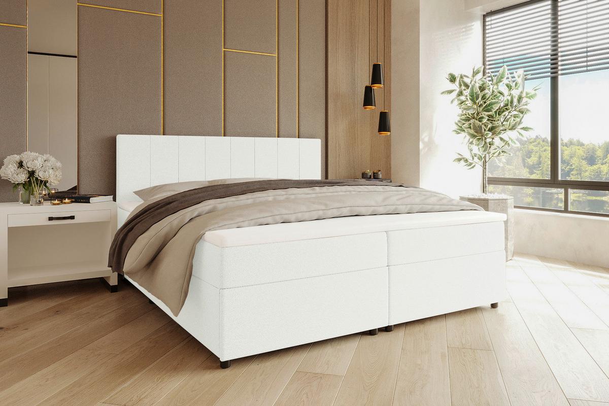 Boxbett Odin Creme ca. 180x200cm - Creme/Schwarz, KONVENTIONELL, Kunststoff/Textil (180/200cm) - Based