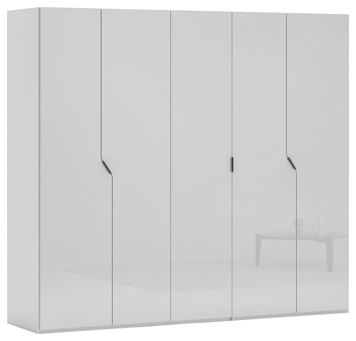 SZAFA UCHYLNA AMETISTA - biały wysoki połysk/czarny, Design, materiał drewnopochodny/metal (250/223/62cm) - Novel