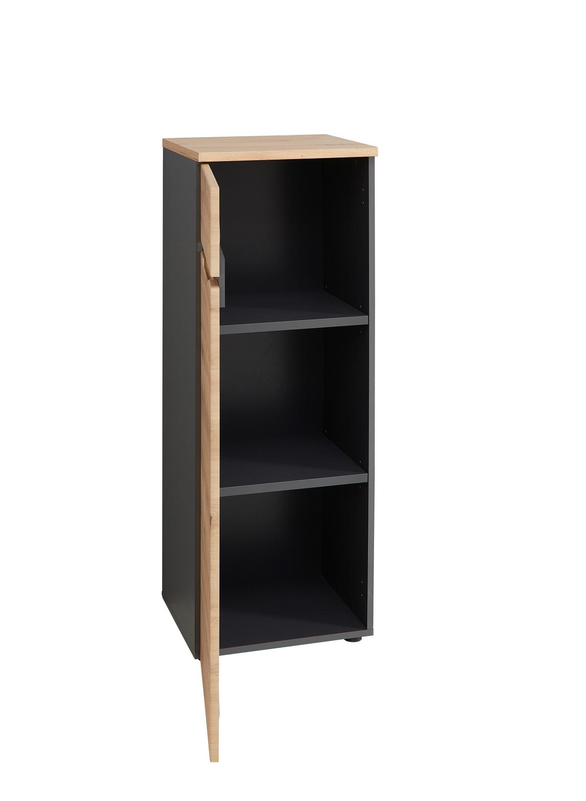 Komód Memphis - grafitszürke/Artisan tölgy, Modern, műanyag/faalapú anyag (45/122/38cm) - Premium Living
