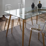 Tisch Vinnie ca. 140x80 cm - Klar/Braun, MODERN, Glas/Metall (140/76/80cm) - Modern Living
