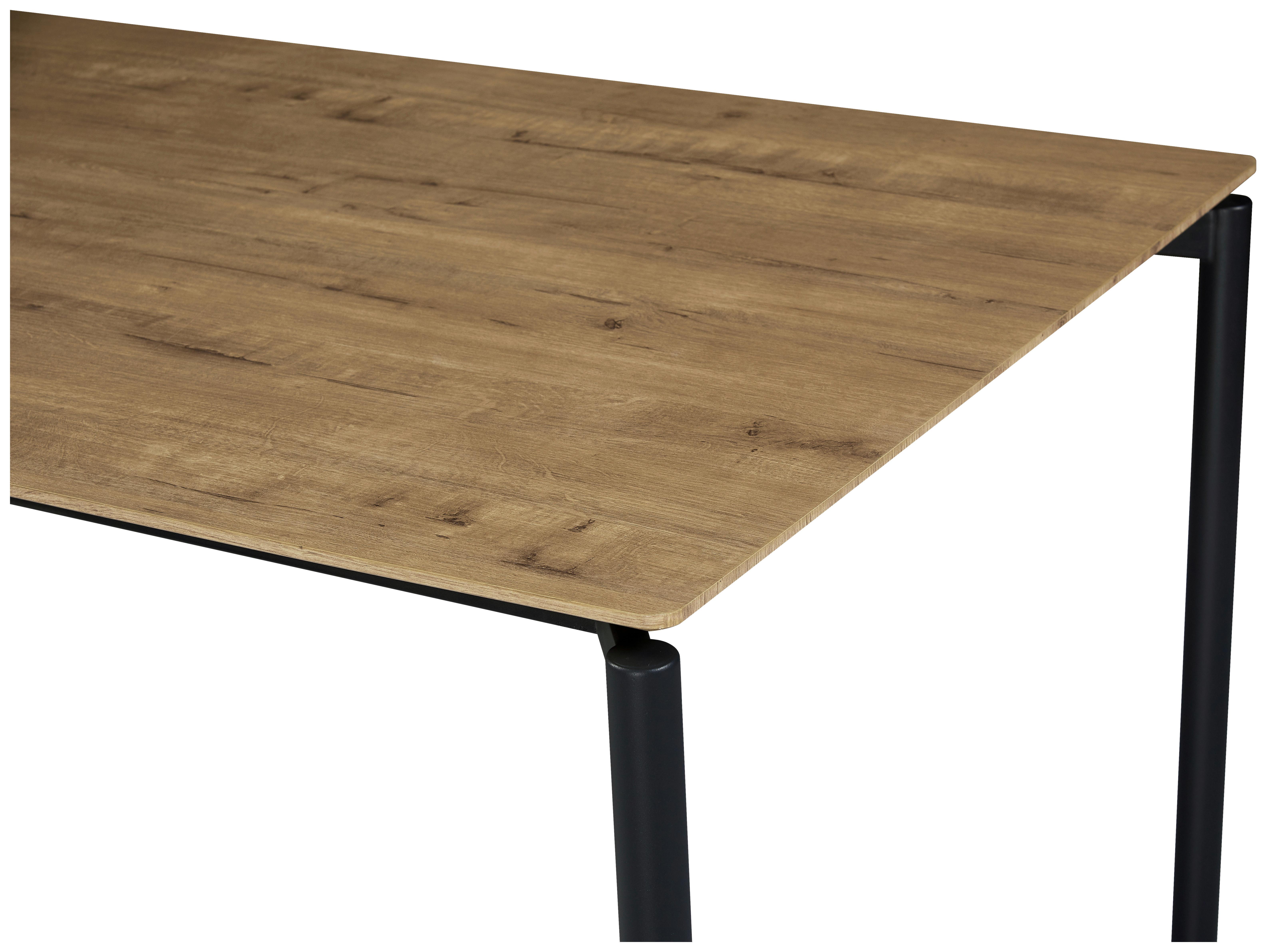 MATBORD LIDO - svart/ekfärgad, Modern, metall/trämaterial (180/76/90cm) - Mömax