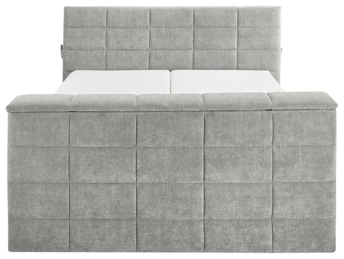Boxspringbett Denver Schlamm ca. 180x200 cm mit Topper - Schlammfarben, KONVENTIONELL, Textil (180/200cm) - Carryhome