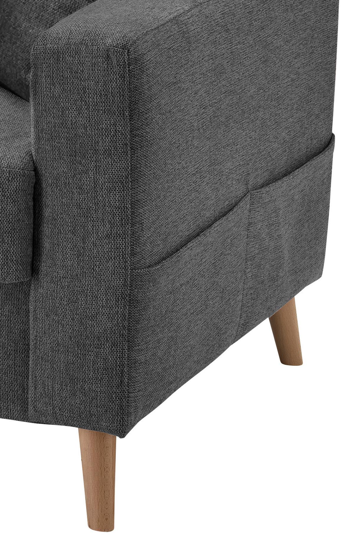 Wohnlandschaft Valentina Anthrazit Struktur - Anthrazit/Naturfarben, KONVENTIONELL, Holz/Textil (150/228cm) - P & B