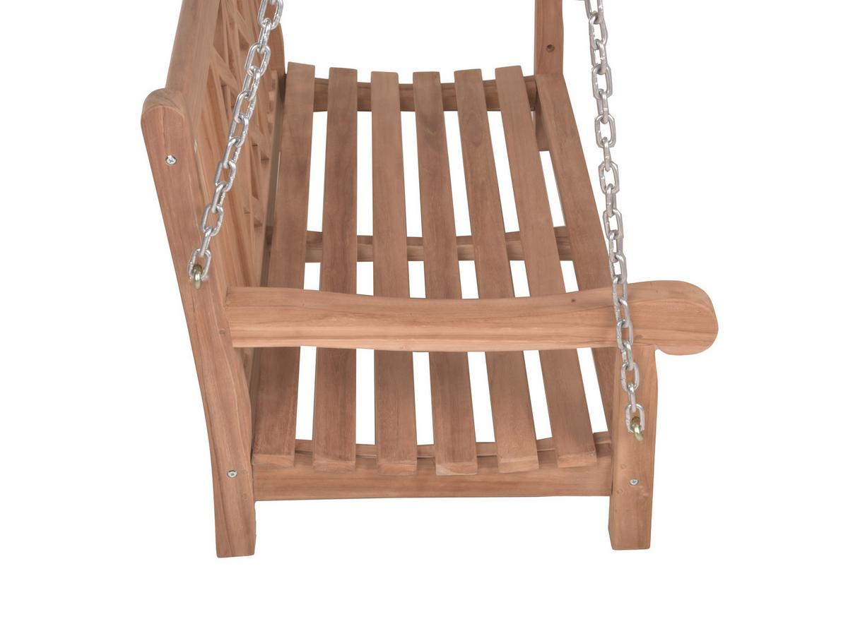 Hängebank Latoa ca.66x62x120cm Teakholz massiv - Braun/Teakfarben, MODERN, Holz (66/62/120cm) - Gardenson