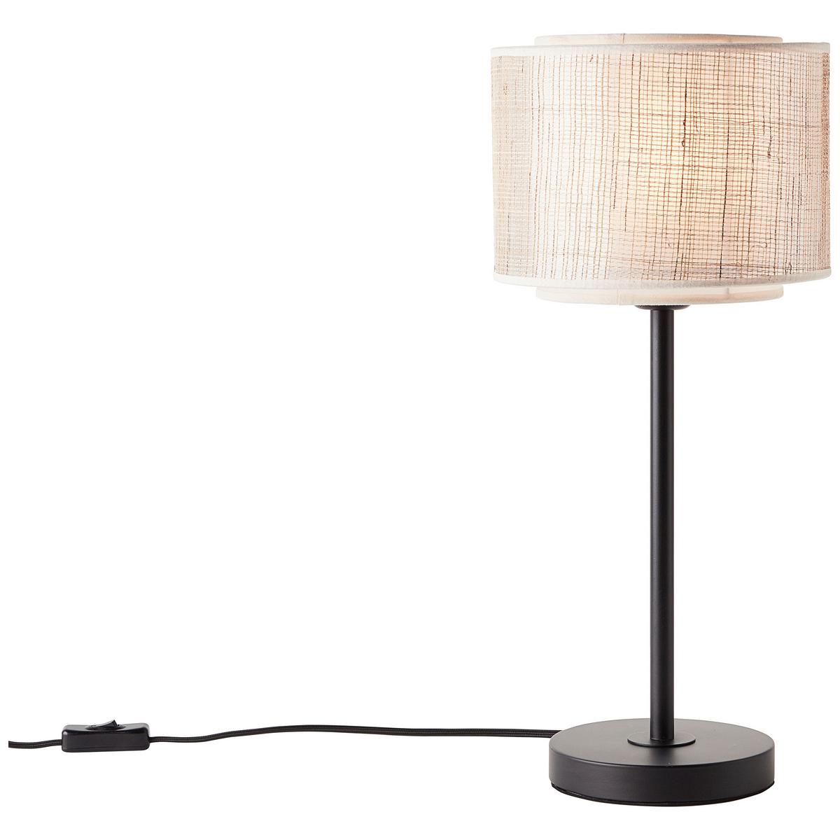 Tischleuchte Odar Beige max. 42 Watt - Beige/Schwarz, Basics, Papier/Textil (22/48cm) - Brilliant