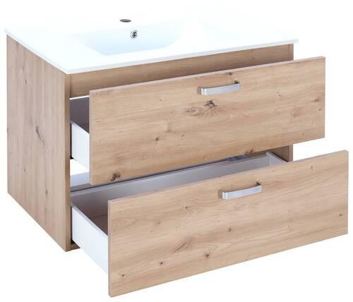 Donji Element Za Umivaonik Fresh - bijela/hrast Artisan, Konvencionalno, drvni materijal/metal (81/56/46,5cm) - Modern Living