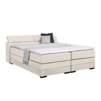 Boxspringbett Beige Ca. 180x200cm - Beige/Schwarz, Konventionell, Holz/Kunststoff (180/200cm) - Premium Living