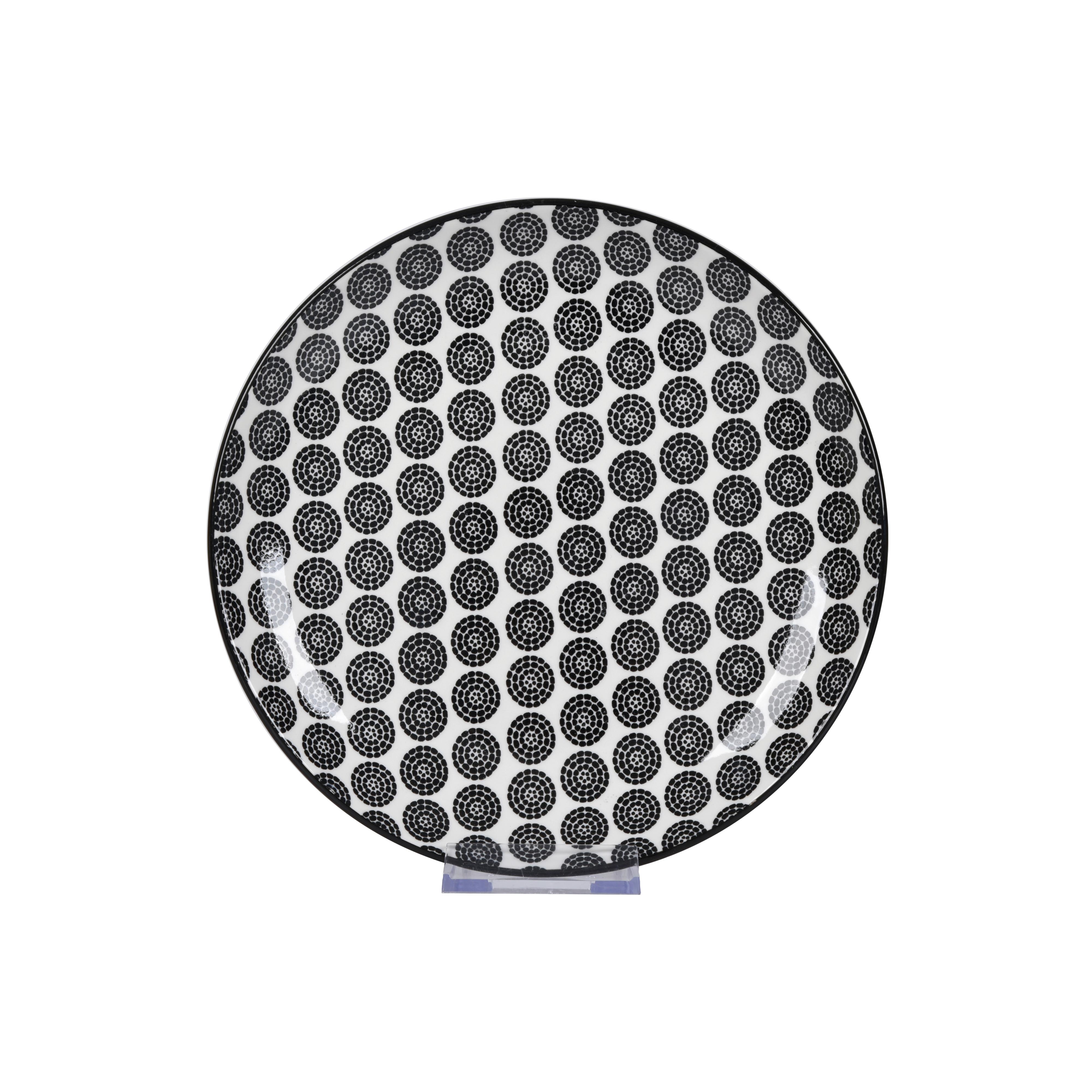 Dessertteller Shiva Schwarz/Weiß - Schwarz/Weiß, LIFESTYLE, Keramik (20,4/2,5cm) - Mömax
