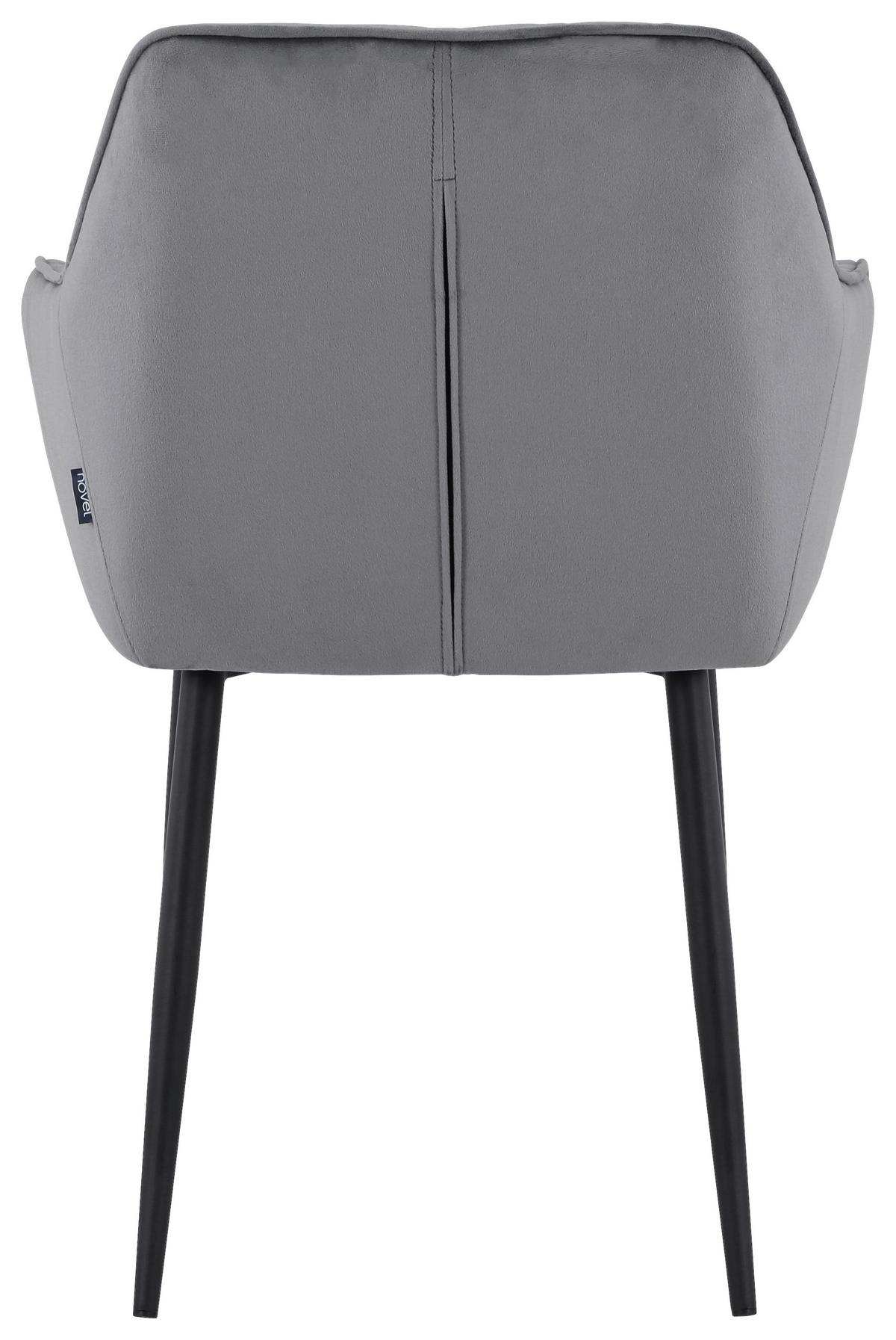 KRZESŁO Z PODŁOKIETNIKAMI STU - czarny/szary, Design, metal/tkanina (56/82,5/61,5cm) - Novel