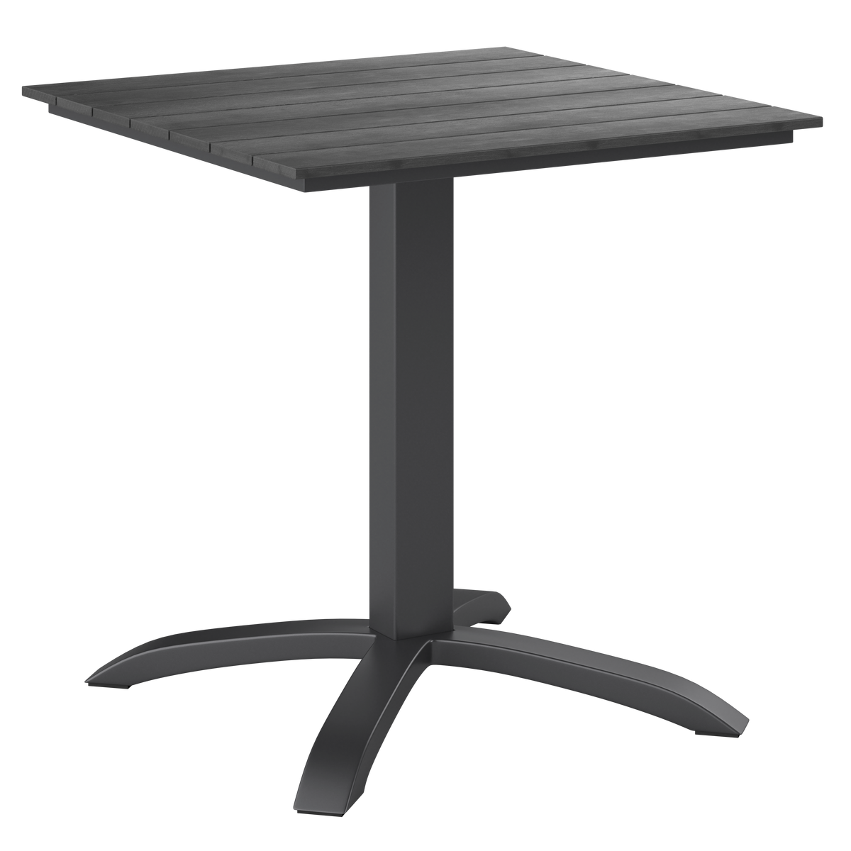 Gartentisch Florian 1 Polywood Grau/Schwarz ca. 70x72x70cm - Schwarz/Grau, Basics, Kunststoff/Metall (70/72/70cm) - Mömax
