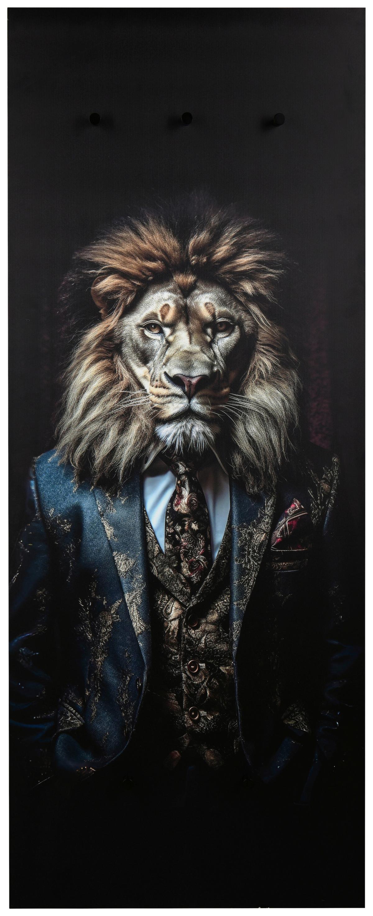 Wandgarderobe Kalea Löwe Multicolor - Multicolor, MODERN, Holzwerkstoff/Kunststoff (50/125/4cm) - Mömax