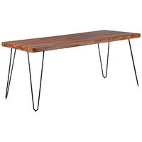Jedilna Miza Bagli, Pravi Les, 180x80cm - črna/barve indijskega rožnega lesa, Design, kovina/les (180/80/76cm) - MID.YOU