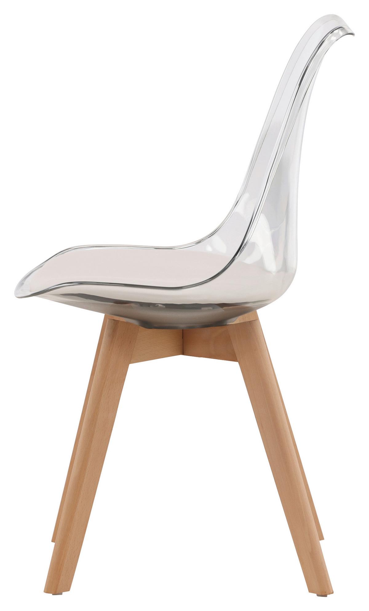 STUHL-SET EDVIN - Birkefarben/Weiß, Design, Holz/Textil (49/85/50cm) - Livetastic