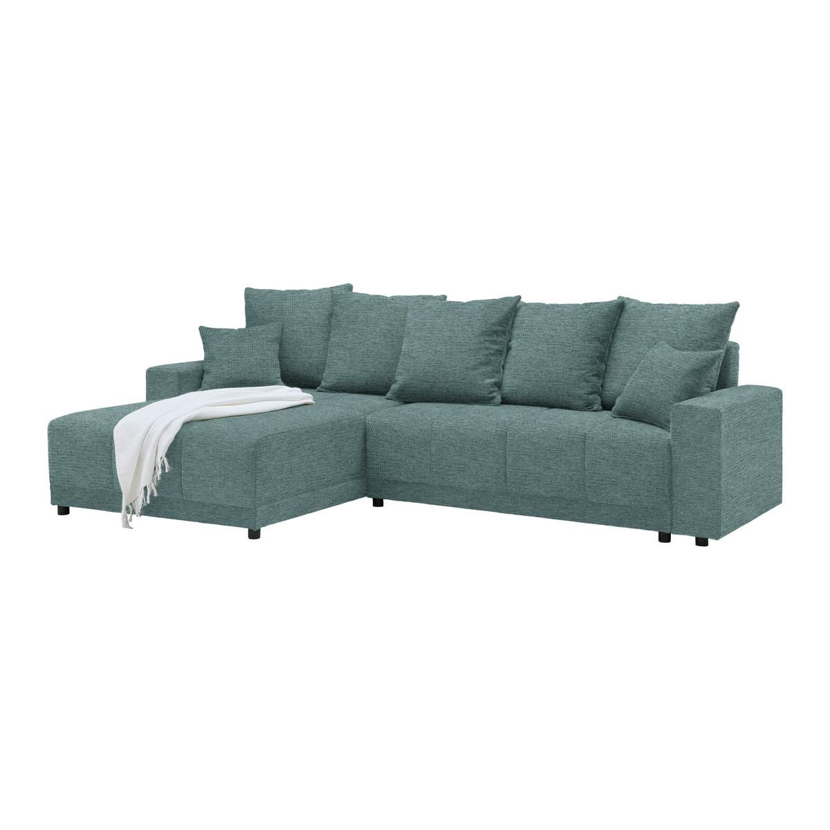 Ecksofa Alatri Petrol - Petrol/Schwarz, Modern, Kunststoff/Textil (289/90/176cm) - Based