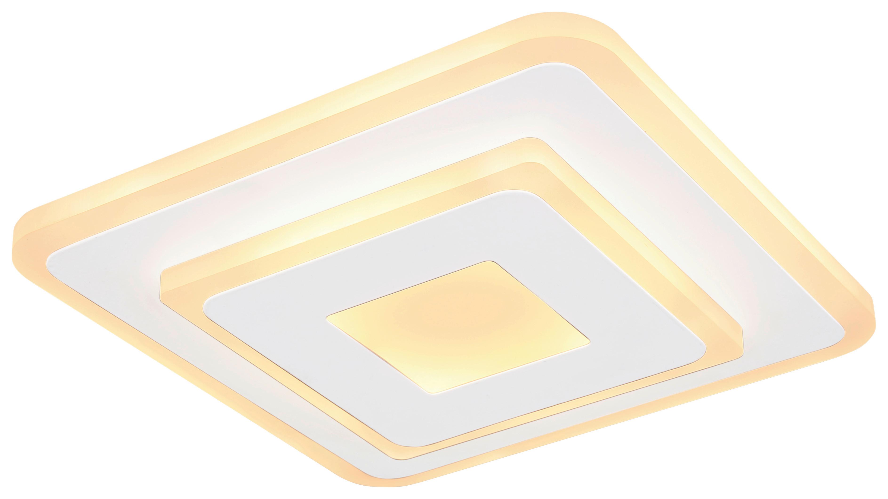 LED-TAKLAMPA BIZULO - vit/opal, Modern, metall/plast (20/20/4,6cm) - Mömax