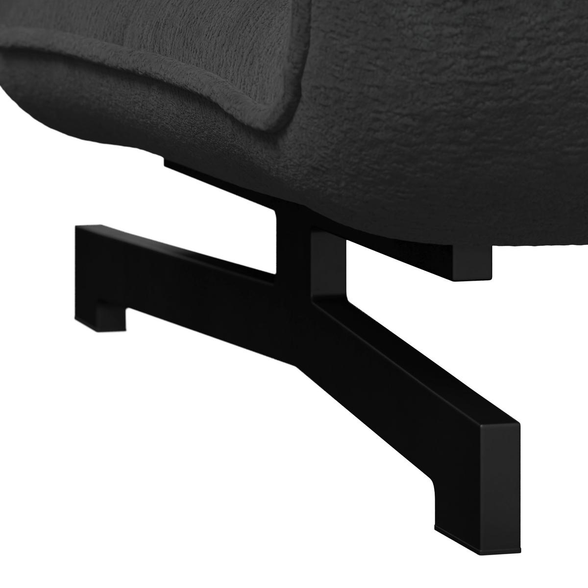 Kanapéágy Luna - fekete/sötétszürke, Modern, textil/fém (142/62/40cm) - Bessagi Home