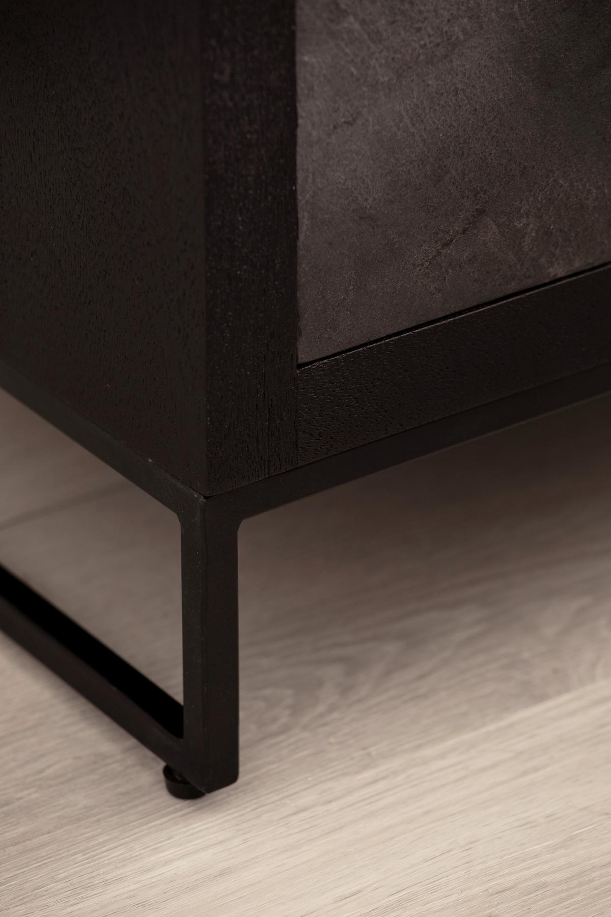 NACHTKÄSTCHEN WL6.768 - Schwarz, Lifestyle, Holz/Metall (40/60/30cm) - MID.YOU
