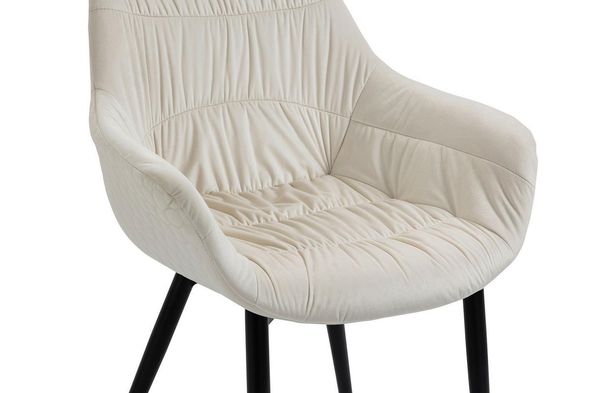 Naslanjač Samt, Krem Barva - črna/krem barve, Moderno, kovina/tekstil (63/81,5/61cm) - Livetastic