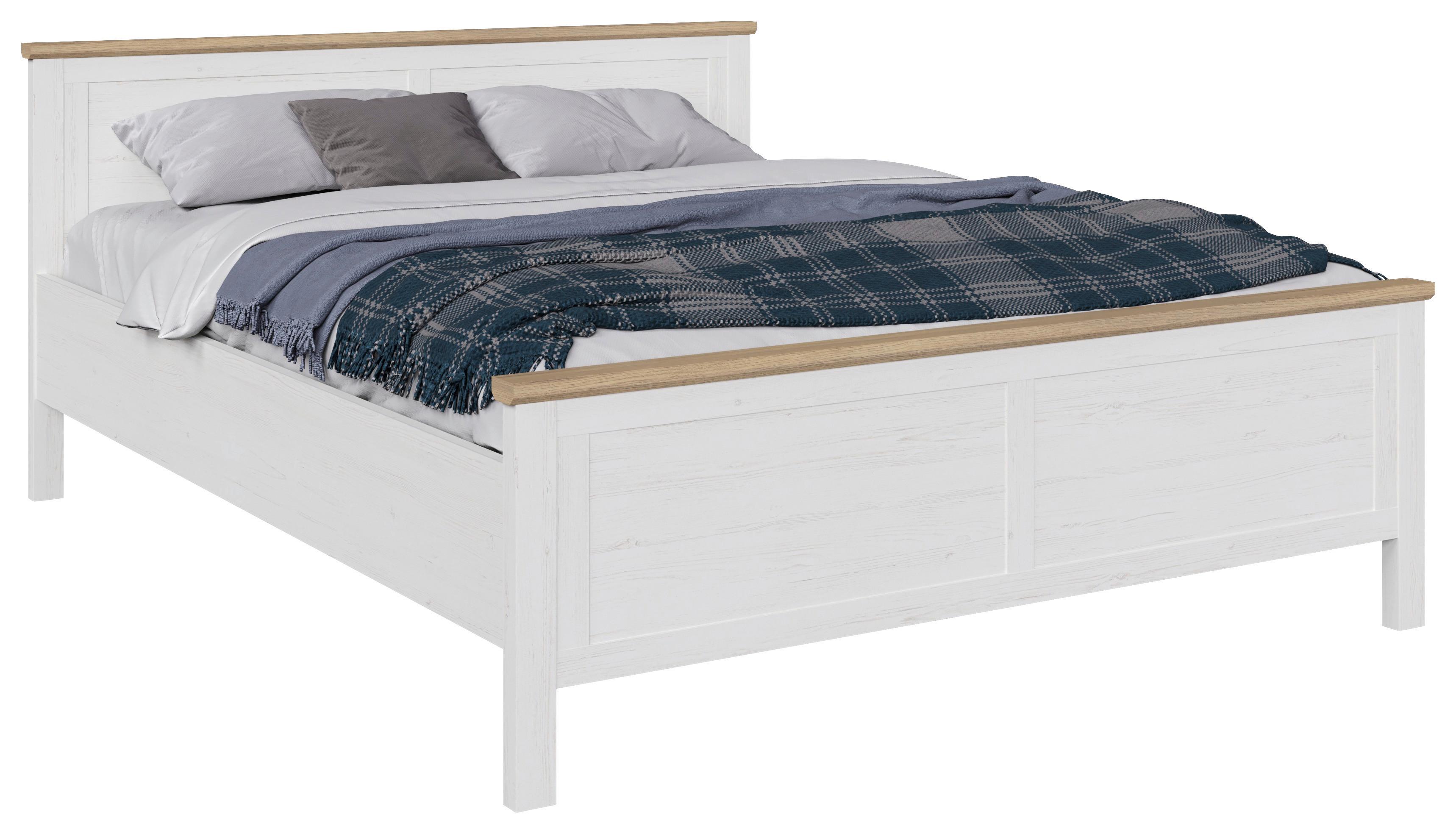 SÄNG KORSIKA -EXKLUSIV- - ekfärgad/pinjefärg, Romantik / Lanthus, trämaterial (160/200cm) - Mömax