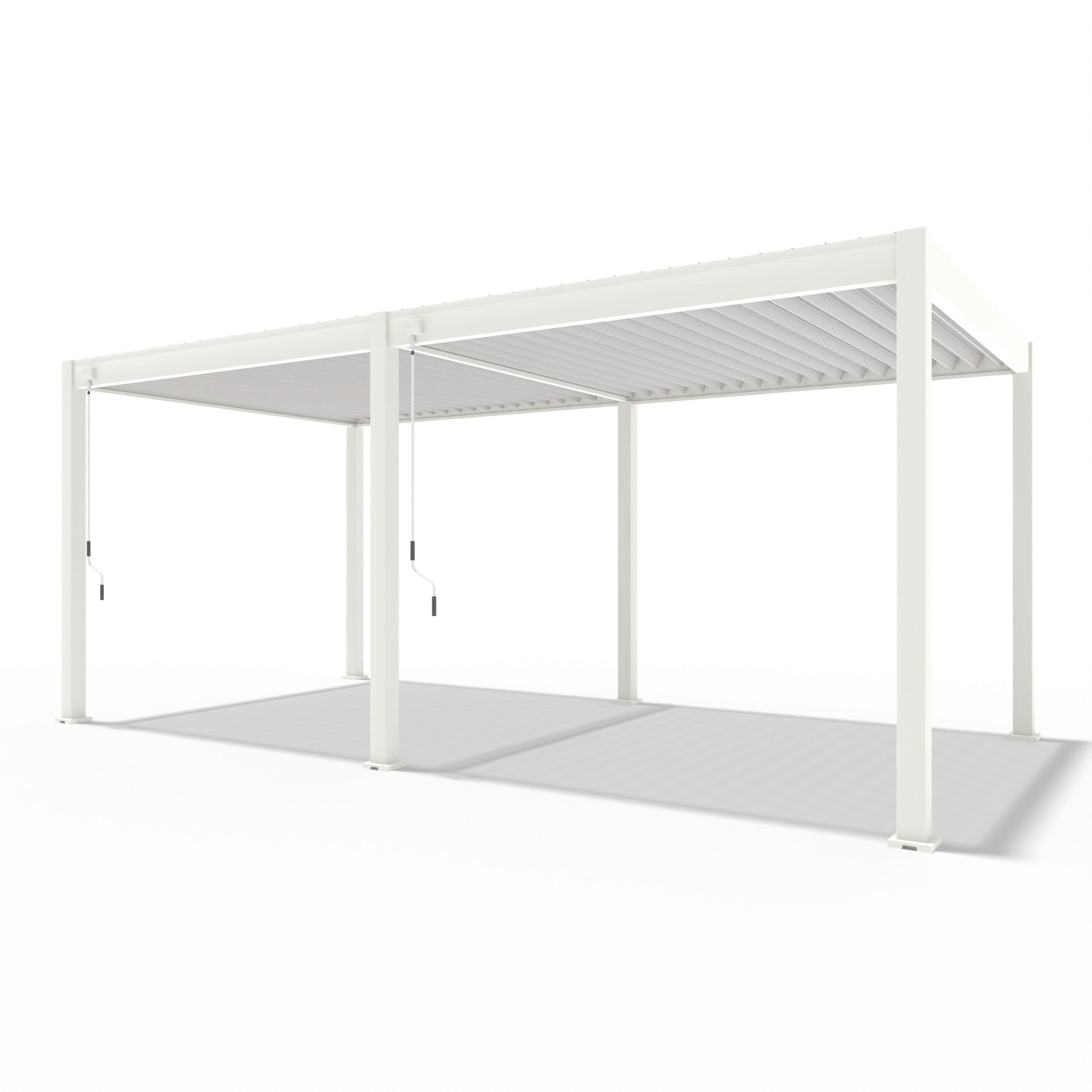 Pergola Trumpf, Bela, 3x6m - bela/visoki sijaj, Basics, kovina (300/255/600cm) - Gardenson