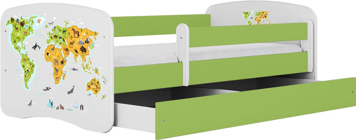 Otroška Posstelja Babydreams, Bela, Zelena, 80x160cm - zelena/bela, Moderno, tekstil/leseni material (80/160cm) - MID.YOU