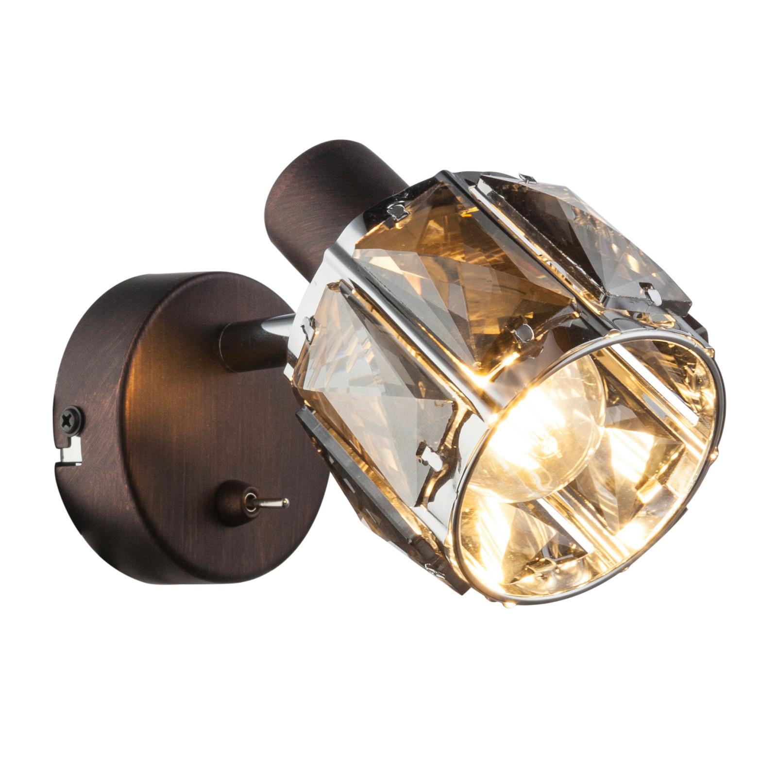 Spotlámpa 1 Égős - bronz/króm, Design, Üveg/fém (9.2/12.5cm)