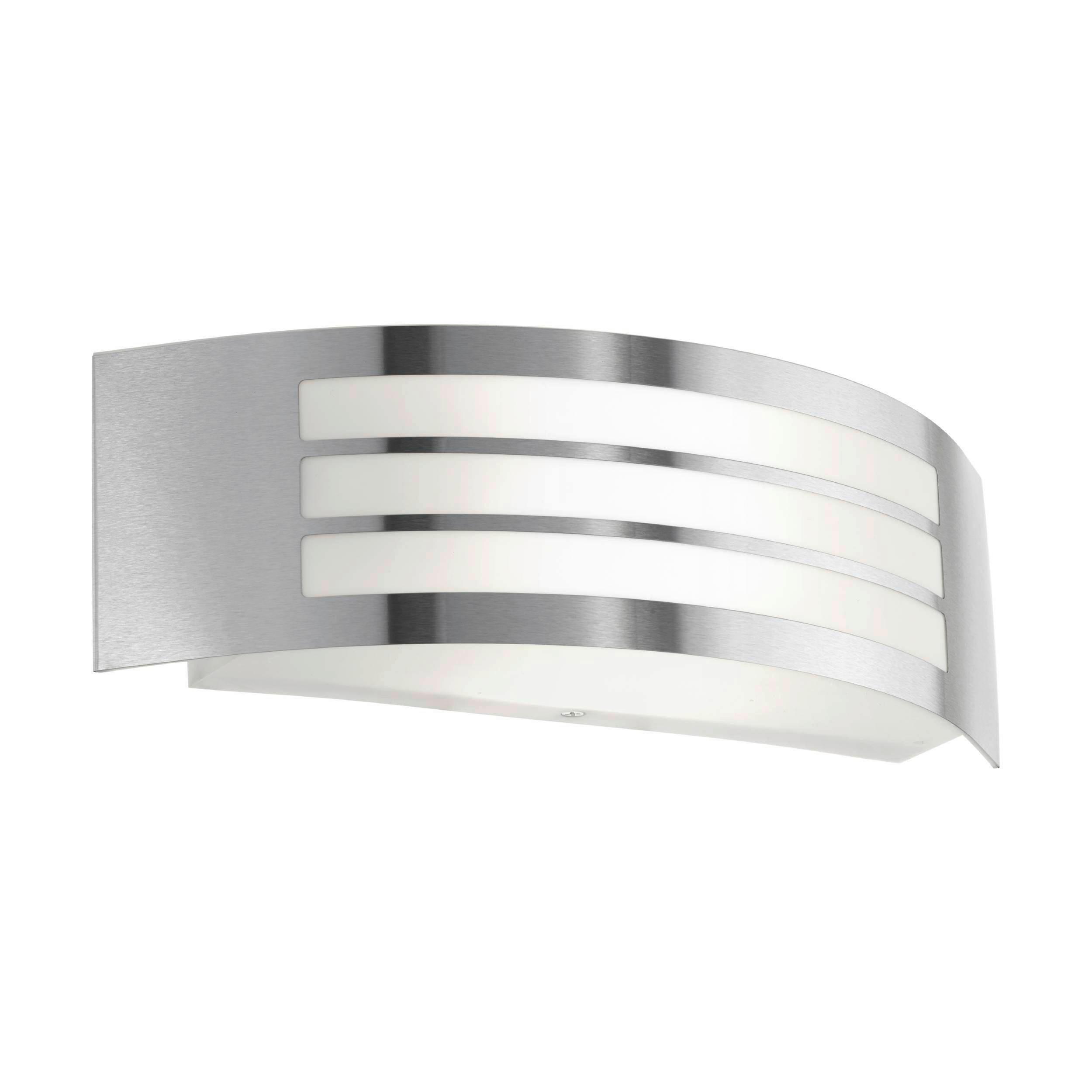 Aussenwandleuchte 75423 Leiros Weiss - Weiss/Edelstahlfarben, Basics, Kunststoff/Metall (31/10/9cm) - Eglo