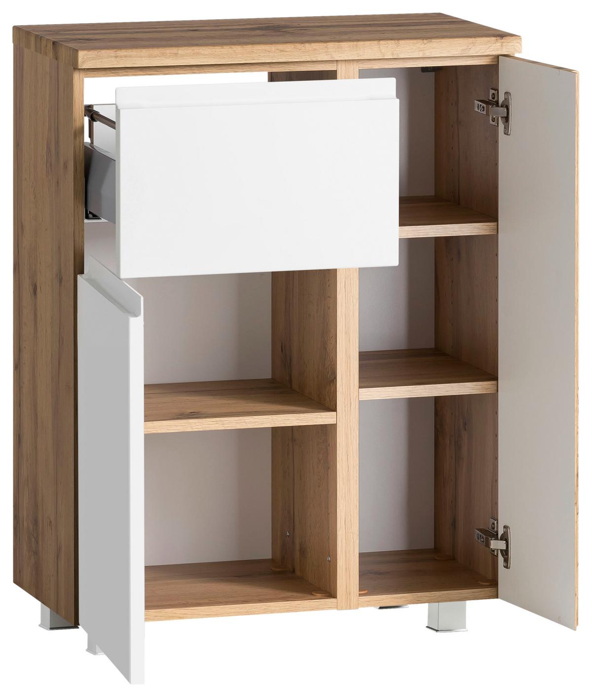 Unterschrank "Varese" VARESE - Eiche Wotan/Weiß, MODERN, Holzwerkstoff (65/79/35cm) - Held