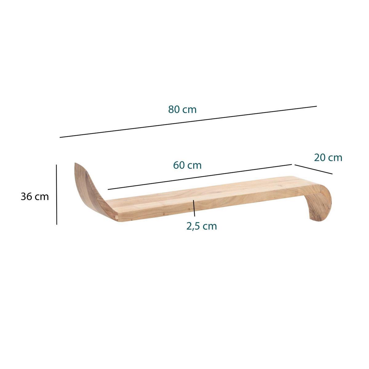 Wandboard Wl7.382 - Braun, Design, Holz (80/36/20cm) - Livetastic