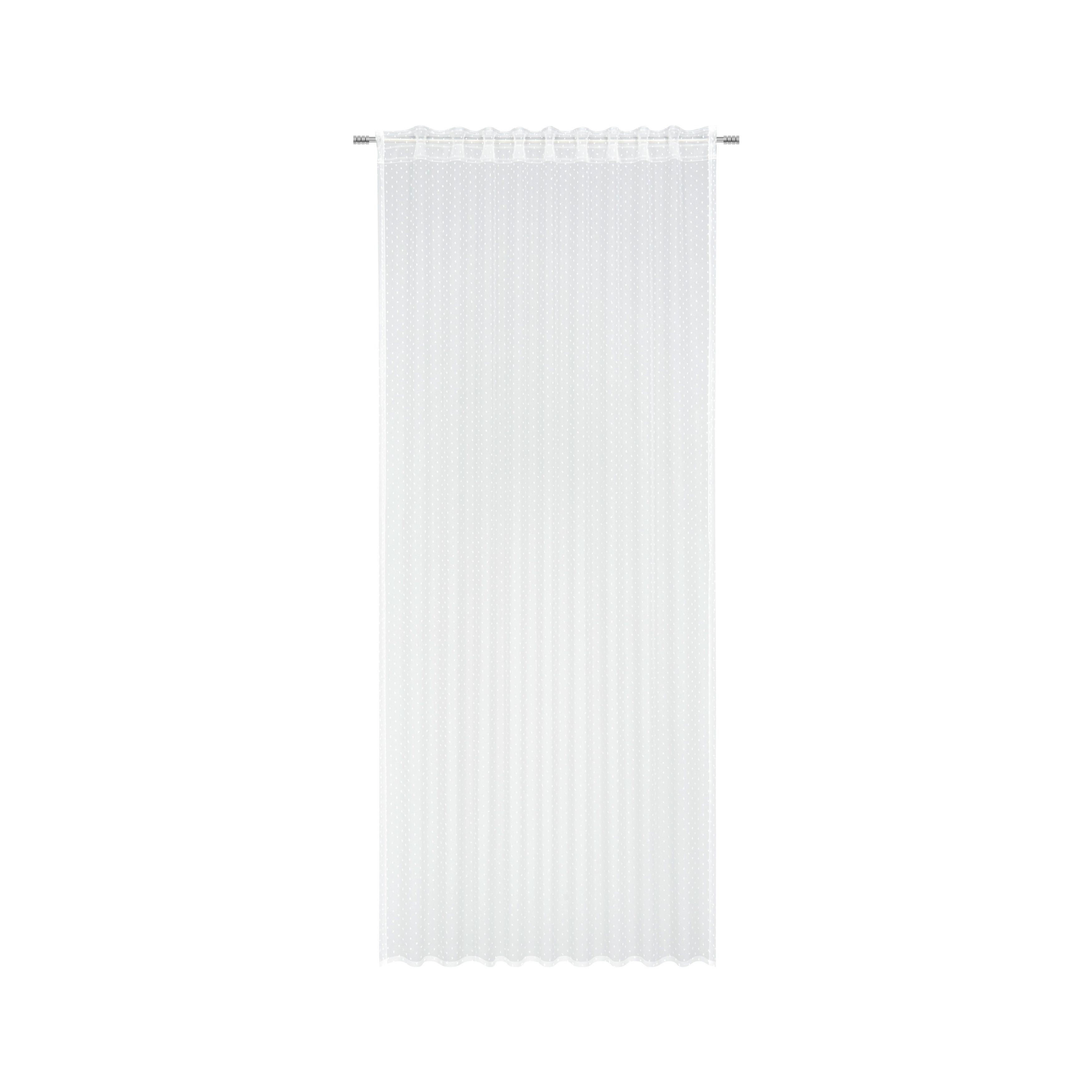 Fertigvorhang Lea in Weiß ca. 140x245cm - Weiß, ROMANTIK / LANDHAUS, Textil (140/245cm) - Modern Living