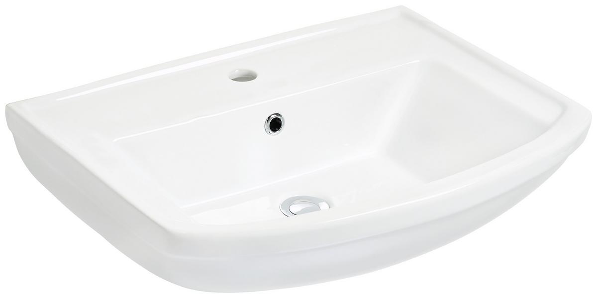 Waschbecken in Weiss ca. 60cm - Weiss, Keramik (61/18/48,5cm) - Mömax