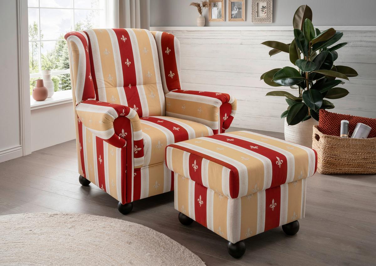 Hocker Torello Rot Mikrofaser - Wengefarben/Rot, KONVENTIONELL, Holz/Textil (56/46/56cm) - Livetastic
