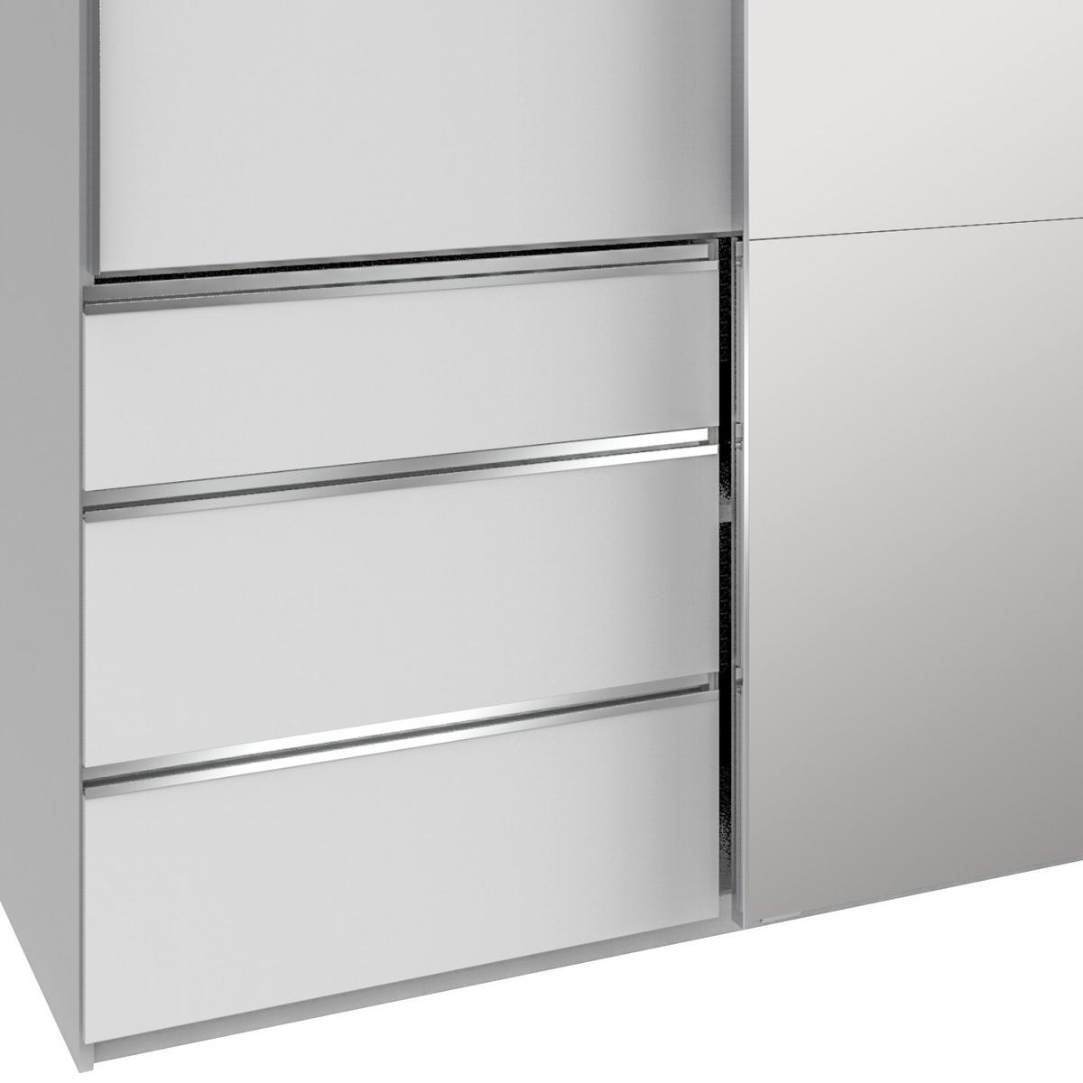 Ormar S Kliznim Vratima Level 36a - bijela/boje kroma, Moderno, staklo/drvni materijal (300/216/65cm) - Modern Living