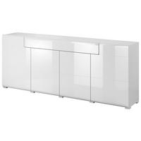 Tálalószekrény Toledo - fehér/magasfényű fehér, Modern, faalapú anyag (208/82/39cm)