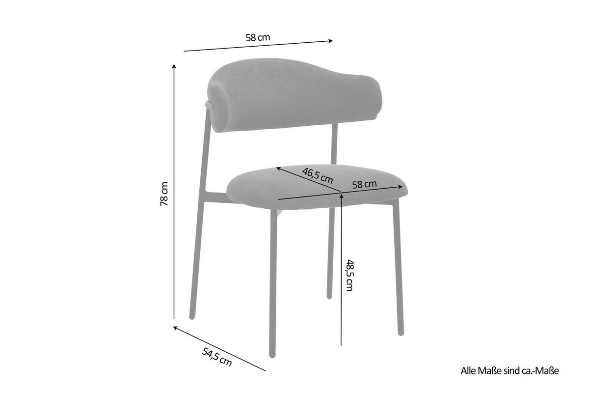Stuhlset JERSEY Dunkelgrau, Webstoff - Dunkelgrau/Schwarz, Design, Textil/Metall (58/78/54,5cm) - MID.YOU