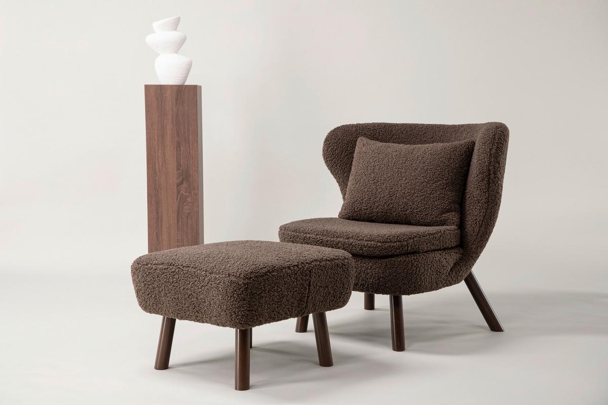 SESSELSET RYXÖ - Braun, Design, Textil/Metall (60,5/80/85cm) - Livetastic